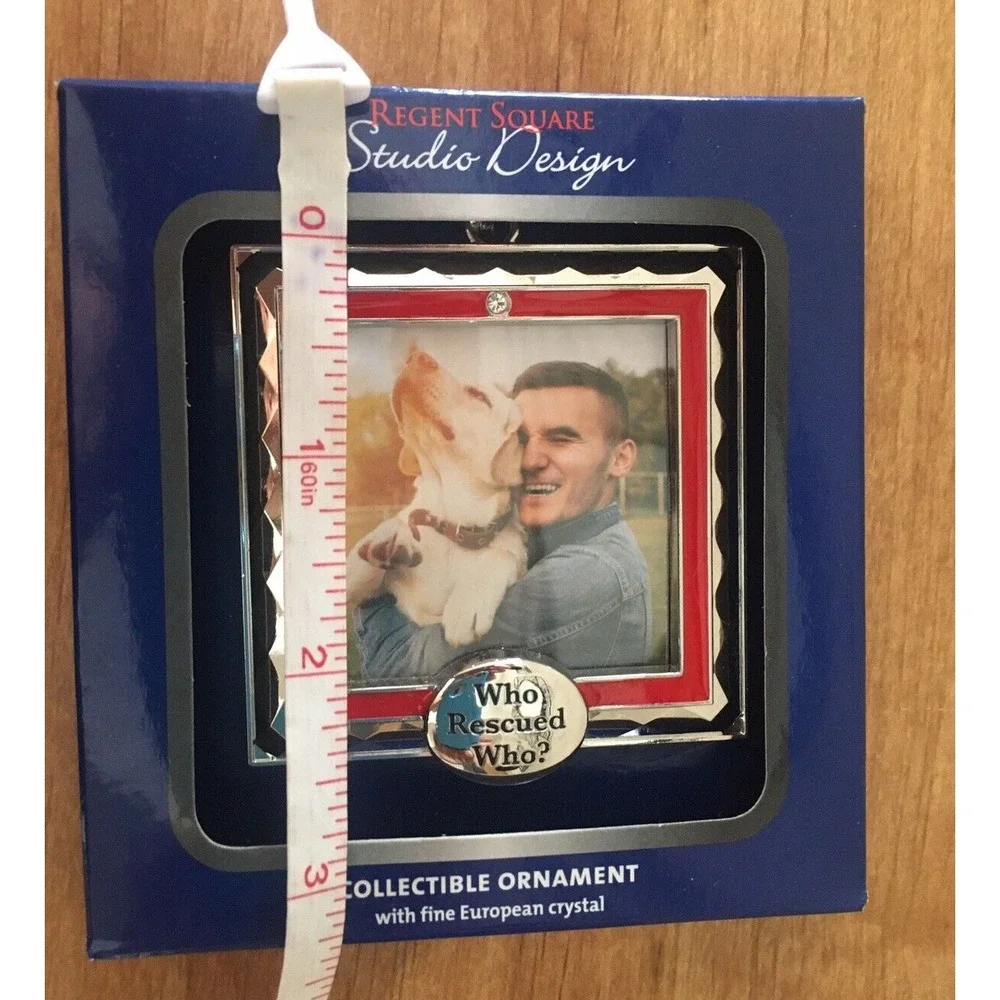 Pet Ornament - WHO RESCUED WHO? - New in the Box - 2.5